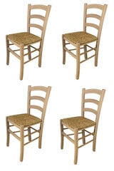 Tommychairs - набор из 4 стульев Venezia из бука старый деревянный стиль, сиденье из соломы цена и информация | Стулья для кухни и столовой | pigu.lt