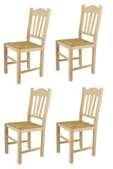 Tommychairs - набор из 4 стульев SILVANA структура из бука дубового цвета и сиденье из дерева цена и информация | Стулья для кухни и столовой | pigu.lt