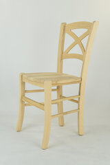 Tommychairs - Набор из 2 стульев CROSS из бука белого анилина, сиденьем обтянутым тканью цвет палевого цена и информация | Стулья для кухни и столовой | pigu.lt