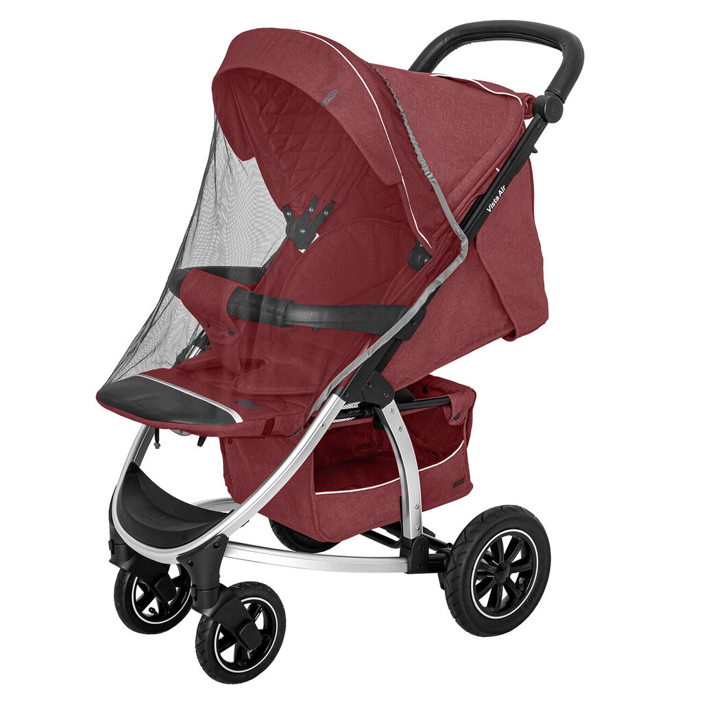 Carrello Vista Air CRL-5511 sportinis/vaikščiojimo vežimėlis 6m + su pripučiamomis padangomis Ruby Red kaina ir informacija | Vežimėliai | pigu.lt