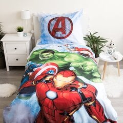 Комплект постельных принадлежностей Мстители, 140x200 см, 2 части цена и информация | Детское постельное бельё | pigu.lt