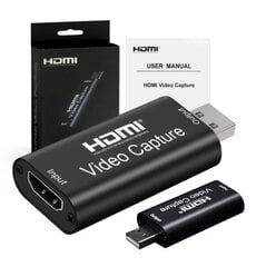 VIDEO GRABBER HDMI USB įrašymo kortelė, skirta kompiuteriui цена и информация | ТВ-тюнеры, FM, видеокарты | pigu.lt