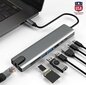 USB-C HDMI RJ45 Ethernet SD šakotuvas 9in1, skirtas Macbook Air Pro M1 Zenwire kaina ir informacija | Adapteriai, USB šakotuvai | pigu.lt