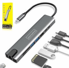 USB-C HDMI RJ45 Ethernet SD šakotuvas 9in1, skirtas Macbook Air Pro M1 Zenwire kaina ir informacija | Zenwire Kompiuterinė technika | pigu.lt