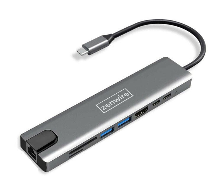 USB-C HDMI RJ45 Ethernet SD šakotuvas 9in1, skirtas Macbook Air Pro M1 Zenwire цена и информация | Adapteriai, USB šakotuvai | pigu.lt