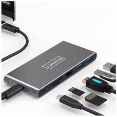 Adapteris HUB USB-C SSD korpusas M2 8in1 HDMI 4K SD USB 3.0 PD M.2 Zenwire kaina ir informacija | Zenwire Kompiuterinė technika | pigu.lt