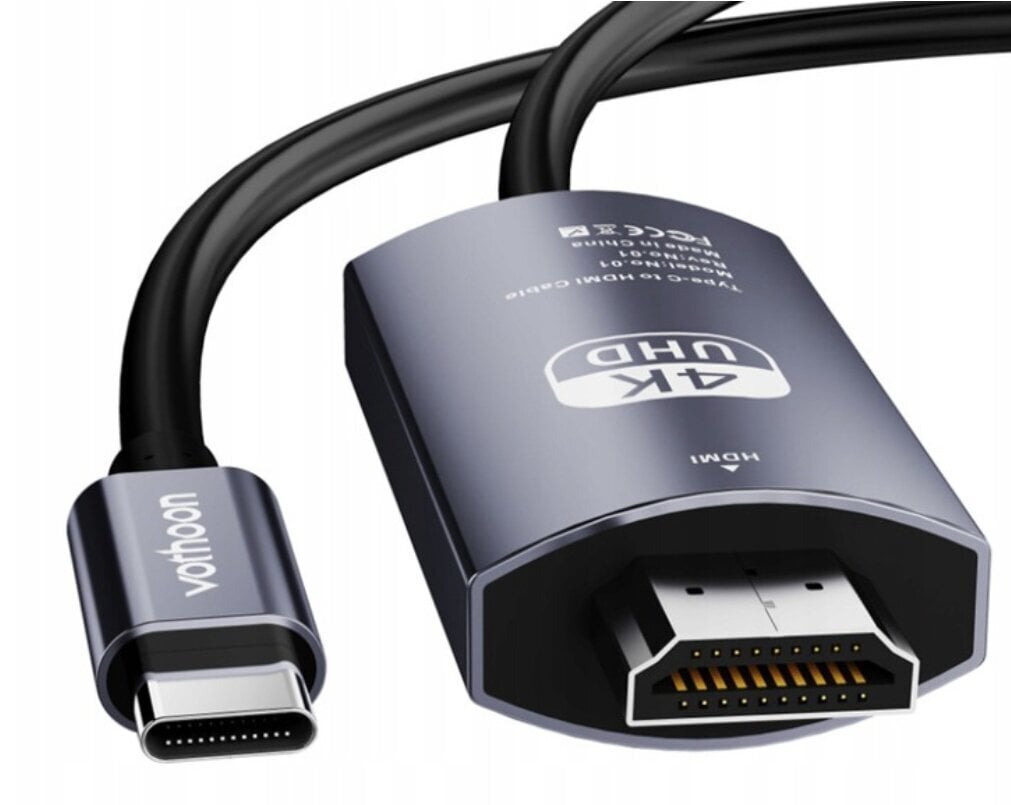 USB-C 3.1 C tipo adapterio prie HDMI 4K MHL kabelis 200 cm kaina ir informacija | Adapteriai, USB šakotuvai | pigu.lt
