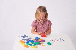 Kūrybinis matematikos žaidimas vaikams Vaivorykštės akmenukai - 36 akmenukai 6 dydžių ir 6 spalvų kaina ir informacija | Lavinamieji žaislai | pigu.lt