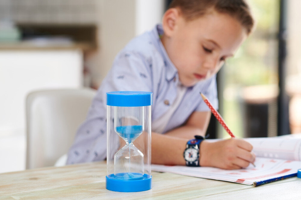 Didelis smėlio laikrodis, 5 min (mėlynas) kaina ir informacija | Lavinamieji žaislai | pigu.lt
