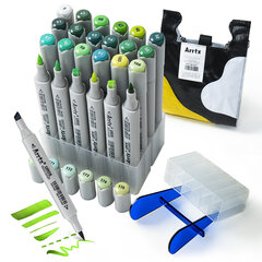 Двусторонние маркеры ARRTX Oros, 24 цвета, зеленые оттенки цена и информация | Принадлежности для рисования, лепки | pigu.lt