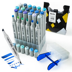 Двусторонние маркеры ARRTX Oros, 24 цвета, синие оттенки цена и информация | Принадлежности для рисования, лепки | pigu.lt
