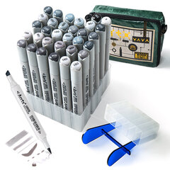Dvipusiai markeriai-flomasteriai ARRTX Oros, 32 spalvų, pilko atspalvio kaina ir informacija | Piešimo, tapybos, lipdymo reikmenys | pigu.lt