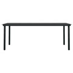 Sodo valgomojo stalas, 200x100x74 cm, juodas kaina ir informacija | Lauko stalai, staliukai | pigu.lt