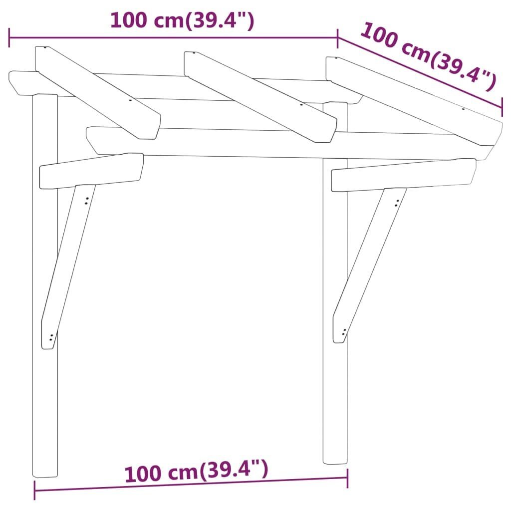 vidaXL Durų skliautas, 100x100x100cm, impregnuotas pušies masyvas kaina ir informacija | Skėčiai, markizės, stovai | pigu.lt