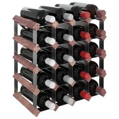 vidaXL Vyno laikiklis 20 butelių, rudas, pušies medienos masyvas kaina ir informacija | Lentynos | pigu.lt