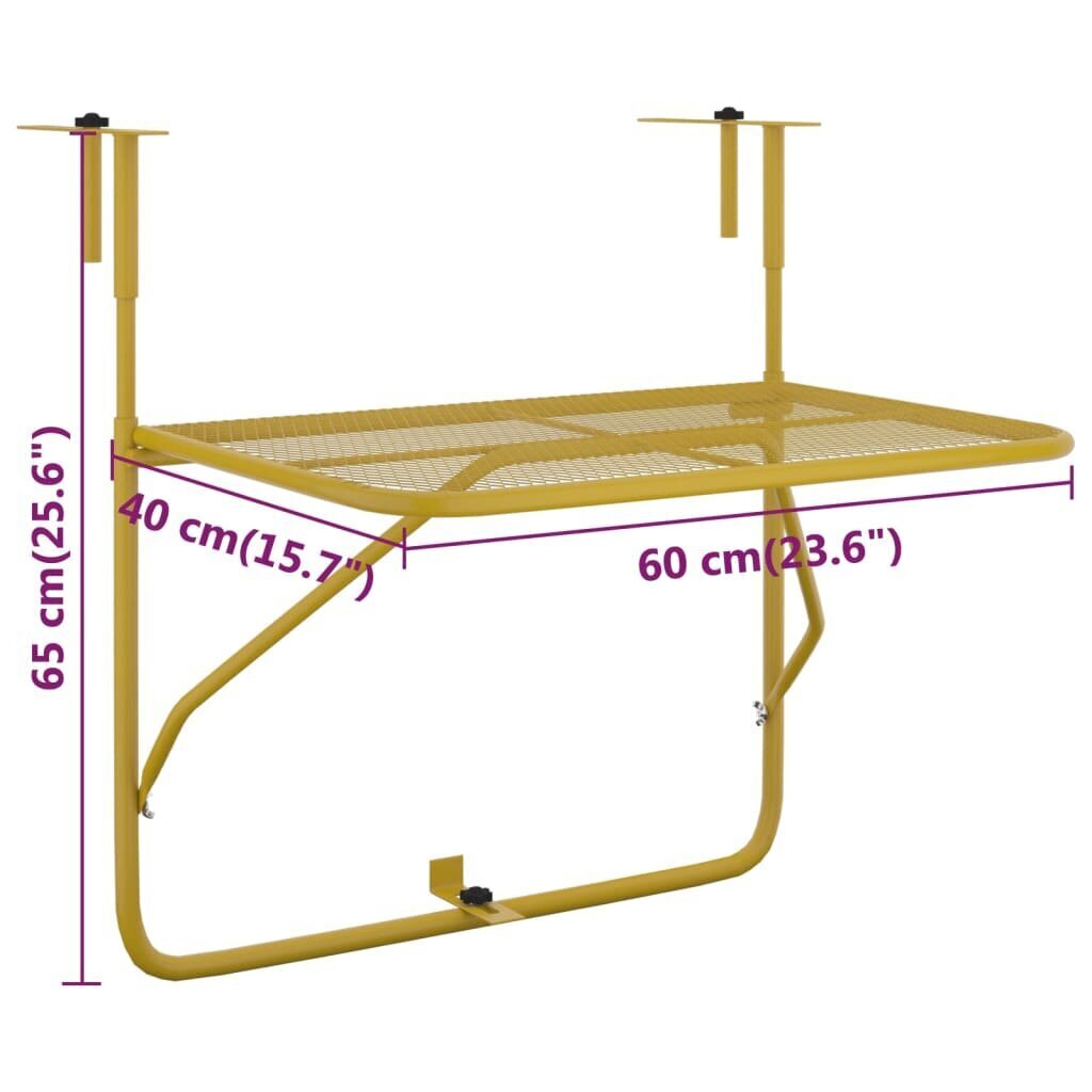 Balkono staliukas, 60x40 cm цена и информация | Lauko stalai, staliukai | pigu.lt
