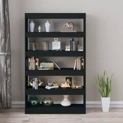 Spintelė knygoms/kambario pertvara, 100x30x166 cm, juoda kaina ir informacija | Lentynos | pigu.lt