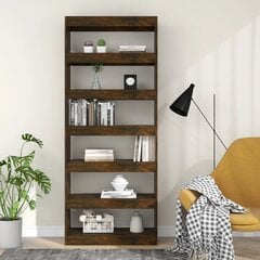 Spintelė knygoms/kambario pertvara, 80x30x198 cm, ruda цена и информация | Полки | pigu.lt