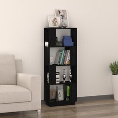 Spintelė knygoms/kambario pertvara, 51x25x132 cm, juoda kaina ir informacija | Lentynos | pigu.lt