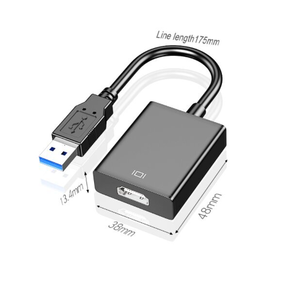 Adapterio keitiklis USB 3.0 Į HDMI vaizdo plokštę kaina ir informacija | Adapteriai, USB šakotuvai | pigu.lt