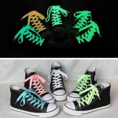 Светоотражающие плоские шнурки 8 мм 120 см, цвет светло-зеленый цена и информация | Средства для ухода за одеждой и обувью | pigu.lt