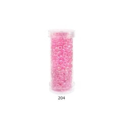 Stikliniai apvalūs karoliukai (biseris) Nr. 6/0 RainBow® plastikinėje tūbelėje 25 g, spalva 204 kaina ir informacija | Papuošalų gamybai, vėrimui | pigu.lt