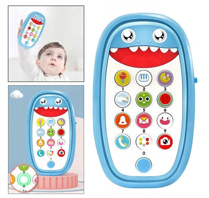 Telefonas vaikiškas su silikoniniu dėkliuku - kramtuku kaina ir informacija | Žaislai kūdikiams | pigu.lt