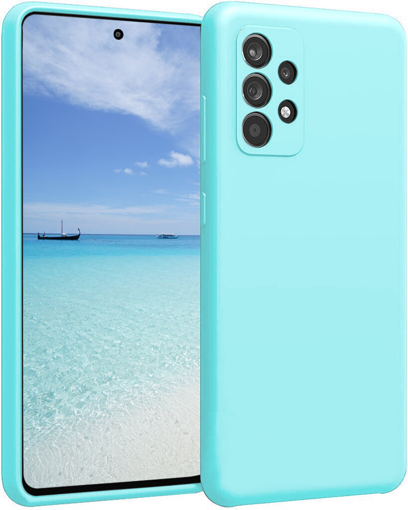 Silikoninis dėklas skirtas Samsung Galaxy A53 5G SoundBerry (real liquide silicone Easy Clean), mėlyna - Turquise Crystal цена и информация | Telefono dėklai | pigu.lt