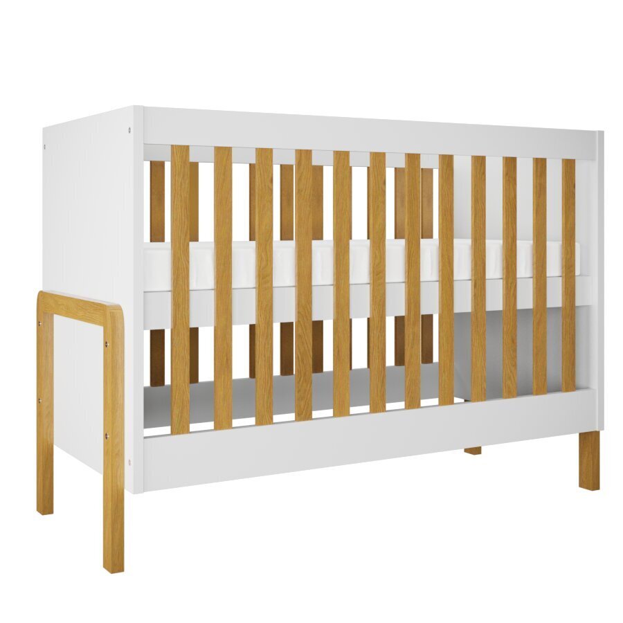 Kūdikių lovytė Kocot Kids Victor, 60x120 cm, balta kaina ir informacija | Kūdikių lovytės | pigu.lt