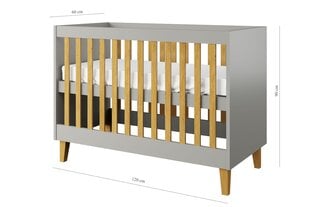 Kūdikių lovytė Kocot Kids Kubi, 60x120 cm, pilka kaina ir informacija | Kūdikių lovytės | pigu.lt