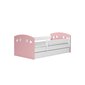 Vaikiška lova su čiužiniu Kocot Kids Julia, 80x140 cm, rožinė/balta kaina ir informacija | Vaikiškos lovos | pigu.lt