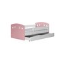 Vaikiška lova su čiužiniu Kocot Kids Julia, 80x160 cm, rožinė/balta kaina ir informacija | Vaikiškos lovos | pigu.lt