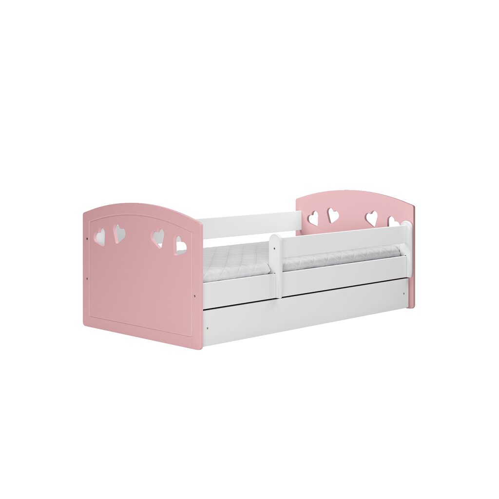 Vaikiška lova su čiužiniu Kocot Kids Julia, 80x180 cm, rožinė/balta kaina ir informacija | Vaikiškos lovos | pigu.lt