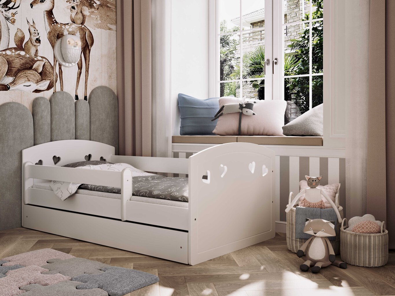 Vaikiška lova Kocot Kids Julia, 80x180 cm, balta kaina ir informacija | Vaikiškos lovos | pigu.lt