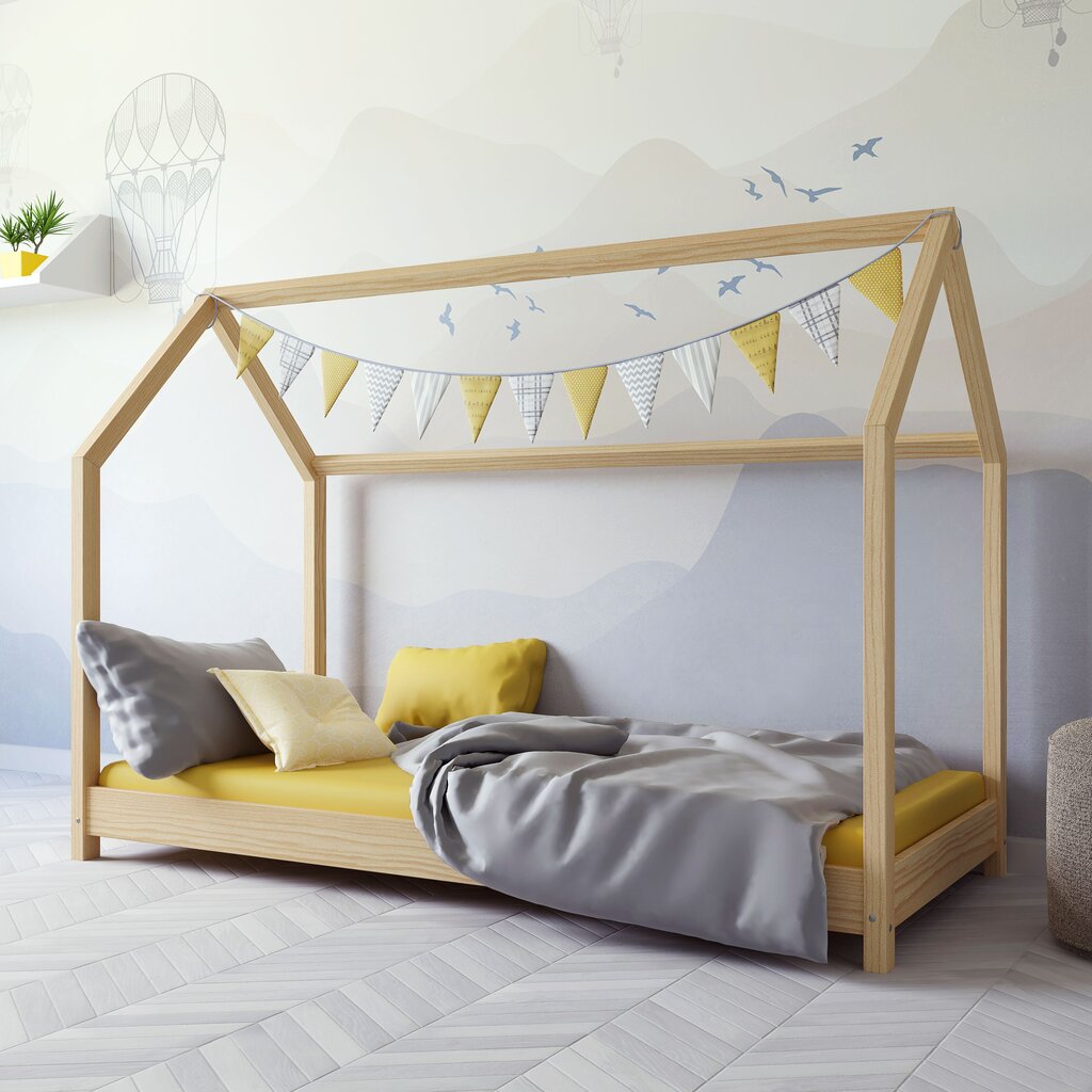 Vaikiška lova Kocot Kids Bella, 90x200 cm, medžio spalvos kaina ir informacija | Vaikiškos lovos | pigu.lt