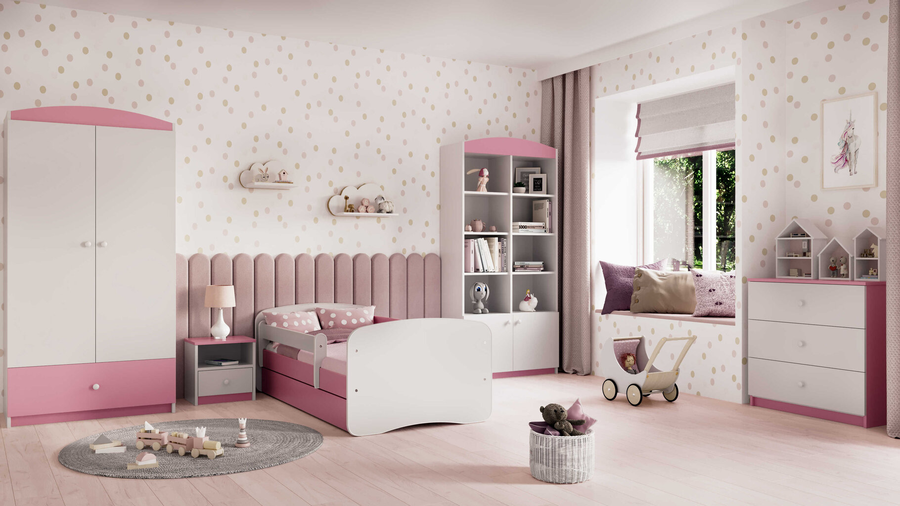 Vaikiška lova Kocot Kids Babydreams, 80x160 cm, rožinė цена и информация | Vaikiškos lovos | pigu.lt