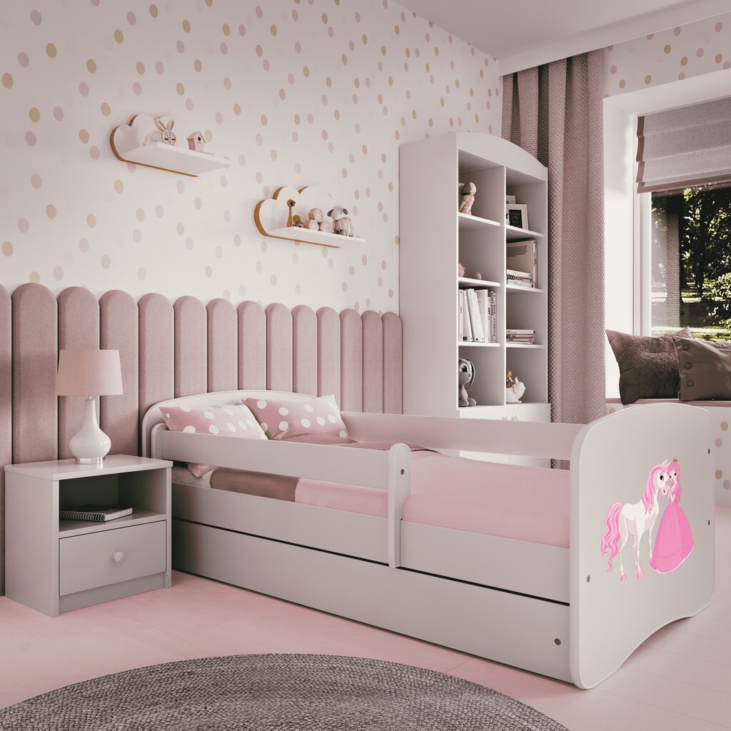 Vaikiška lova su čiužiniu Kocot Kids Babydreams, 70x140 cm, balta kaina ir informacija | Vaikiškos lovos | pigu.lt