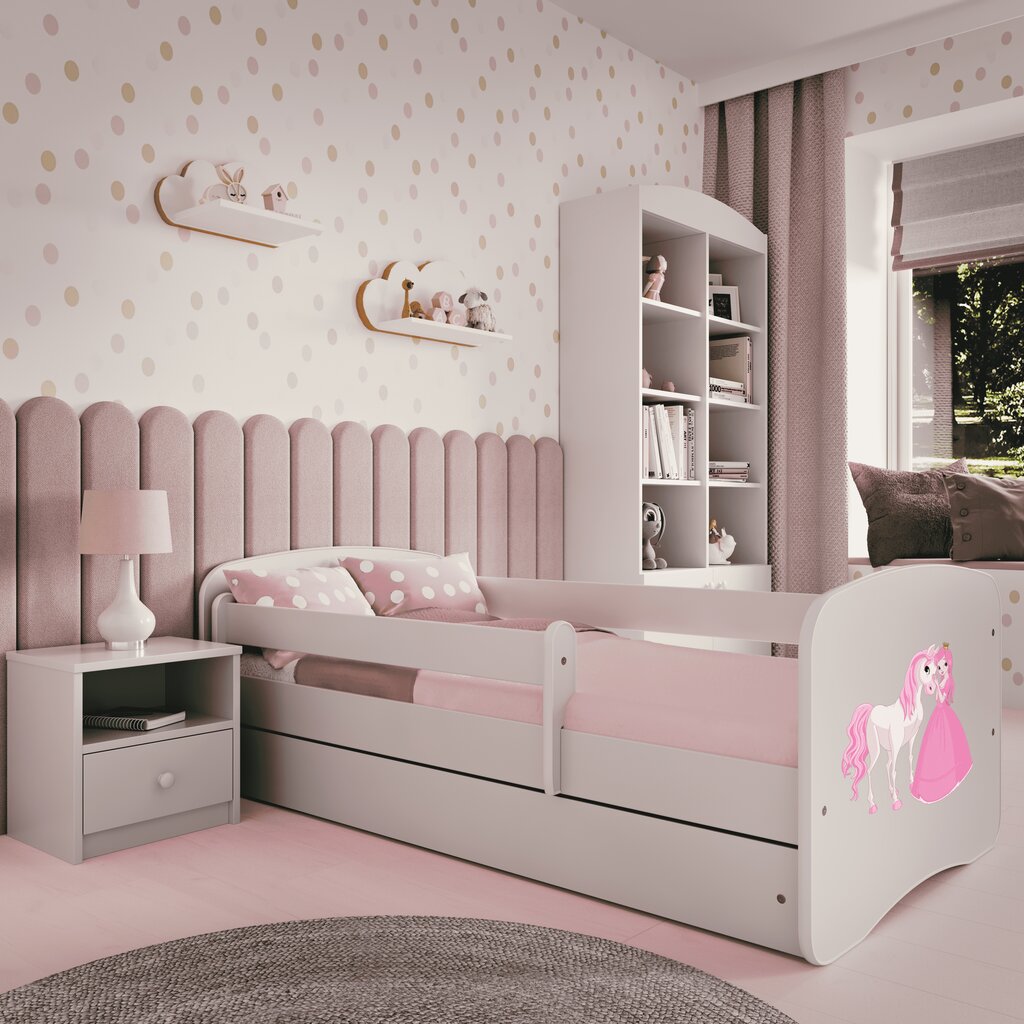 Vaikiška lova su čiužiniu Kocot Kids Babydreams, 80x180 cm, balta kaina ir informacija | Vaikiškos lovos | pigu.lt