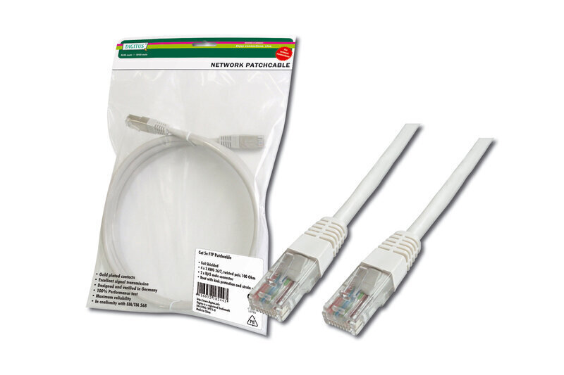 Digitus DK-1511-020/WH, RJ-45, 2m цена и информация | Kabeliai ir laidai | pigu.lt