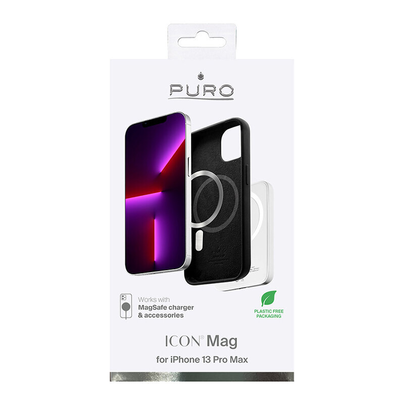 Icon Mag Puro skirtas iPhone 13 PRO MAX Magsafe, juodas kaina ir informacija | Telefono dėklai | pigu.lt