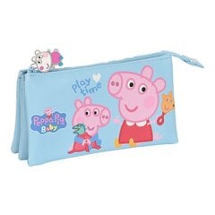 Школьный пенал Peppa Pig Baby, светло-синий (22 x 12 x 3 см) цена и информация | Пеналы | pigu.lt