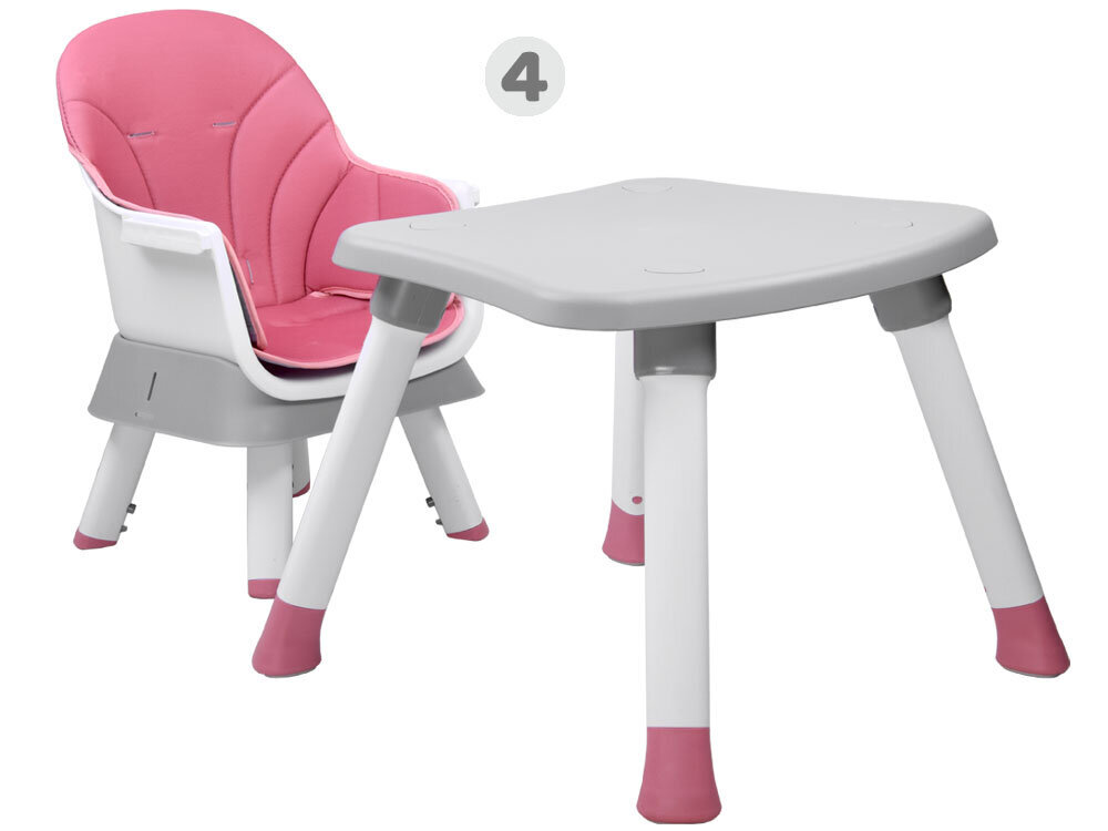 Aukšta maitinimo kėdutė 6in1, rožinė kaina ir informacija | Maitinimo kėdutės | pigu.lt