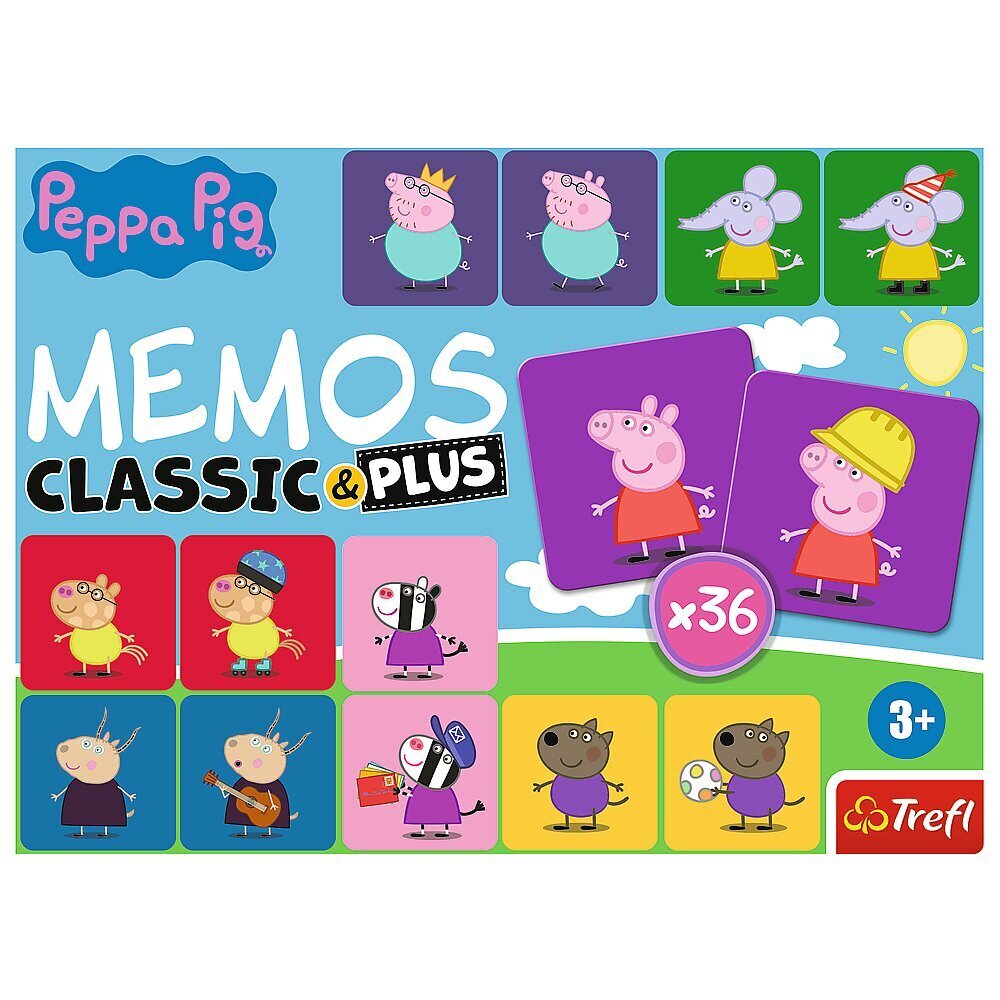 Atminties (memo) kortelės Trefl Kiaulytė Pepa (Peppa Pig) kaina ir informacija | Stalo žaidimai, galvosūkiai | pigu.lt