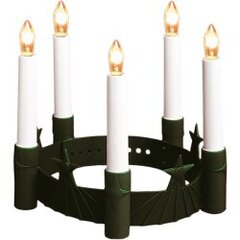 LED žvakių vainikas, žalias 0,14W 21x16,5cm Santa Lucia 073-43 kaina ir informacija | Kalėdinės dekoracijos | pigu.lt