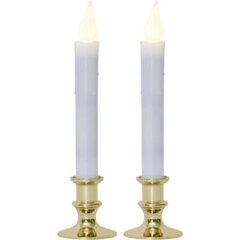 LED plastikinės žvakės su žvakidėmis baltos 2vnt 0,06W 6x23cm 063-63 kaina ir informacija | Žvakės, Žvakidės | pigu.lt