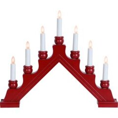 Medinė žvakidė trikampė raudona 21W 42x34cm Karin 276-45 kaina ir informacija | Žvakės, Žvakidės | pigu.lt