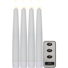 LED žvakės baltos 4vnt 2,1x20cm Flamme 063-58 kaina ir informacija | Žvakės, Žvakidės | pigu.lt