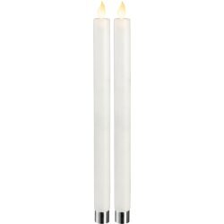 LED vaško žvakės baltos 2vnt 0,06W 2,4x30cm 064-70 kaina ir informacija | Žvakės, Žvakidės | pigu.lt