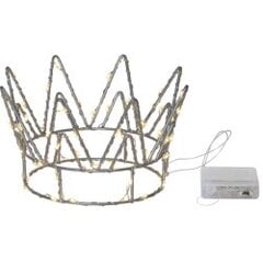 Светодиодная декоративная корона Crown 701-10, серебро АА 4.2Вт, 17x9.5 см цена и информация | Рождественские украшения | pigu.lt