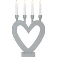 Medinė žvakidė širdies formos pilka 12W 27x45cm Dala 244-92